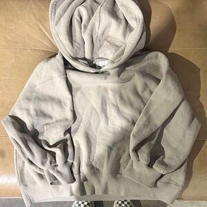Abercrombie & Fitch Crop Hoodie in Light Gray